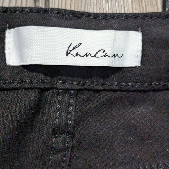 KanCan size 9 black skinny jeans in distressed leather-like fabric - Picture 5 of 11